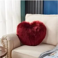 VewoTex Dekokissen Langhaar Herzkissen » Kuschelkissen 40x40cm, » Herz Dekokissen » Kunstfell langhaar
