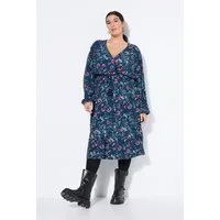 Studio Untold Maxikleid Maxikleid Alloverprint V-Ausschnitt Saumvolant