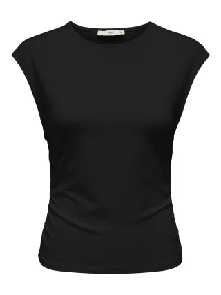 ONLY - ONLMIRA CAPSL RUCHING TOP JRS NOOS Black - Gr. - XS