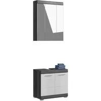 welltime Badmöbel-Set SIENA, 2 tlg., bestehend aus: Waschbeckenunterschrank, Spiegelschrank, (Set, 2-St., TOPSELLER), in verschiedenen Farben erhältlich, Badmöbel, Kombination, Badezimmer