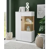 Home affaire Vitrine Hudson, Stauraumvitrine, Standvitrine in moderner Trendfarbe, Griffe aus Metall (Schwarz), Höhe 125 cm