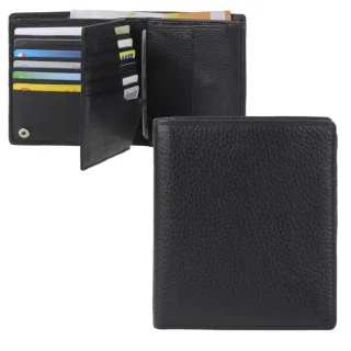 Geldbörse Herren 16 Kartenfächer RFID Texas – Leder schwarz | Esquire Portemonnaie Hochformat mit vielen Fächern für Männer 0477-27