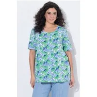 Ulla Popken T-Shirt Shirt Schirme Zierfalten A-Linie Rundhals Halbarm