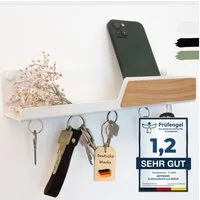 Astrein Schlüsselbrett Magnetisch, Schlüsselboard, Eiche, Schlüsselhalter mit Ablage