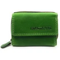 Hill Burry Mini Geldbörse kleines echt Leder Damen Portemonnaie mit RFID Schutz, Damen Geldbeutel für Urlaub, Reise, Alltag, grün