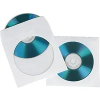 Hama CD-Hülle CD-, DVD Papier Schutzhüllen, Weiß, 100er Pack, Leerhülle aus Papier