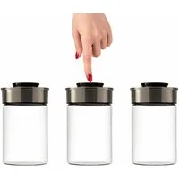 BURI Vorratsglas 3x Vakuum Vorratsglas Glas 1000ml Vorratsgläser Vakuumdeckel luftdicht, Glas