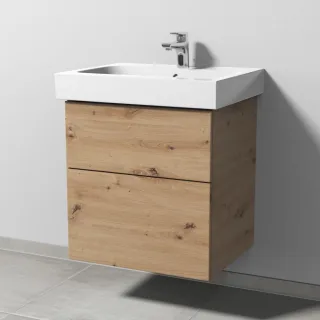 Sanipa 3way Waschtischunterbau zu Geberit iCon Waschtisch mit 2 Auszügen, Eiche Natural-Touch SM65085