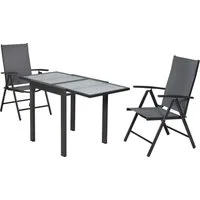 MERXX Balkonset Amalfi, (Set, 3-tlg), inkl. 2 Klappsessel, 1 Balkonausziehtisch