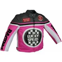 Alpha Speeds Bikerjacke - Kinder Lucky Speed Racing-/Freizeit – Kinderjacke in Pink Atmungsaktiv & Wasserabweisend & Ideales Geschenk für Ihr Kind