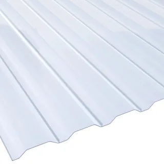 PVC Lichtplatte | BioLine | Spundwand | 20/138LA | 1,4 mm | Breite 1130 mm | glasklar-bläulich