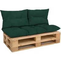 Amilian Palettenkissen Set 3-teilig Palettenauflagen für Europaletten, Balkon, Terrasse, Sitzkissen 120x60 cm + 2x Kissen 40x60 cm