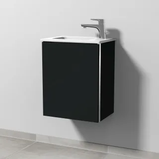 Sanipa 3way Waschtischunterbau zu Duravit ME by Starck Waschtisch mit 1 Tür, Vulkan-Matt BP7201V