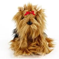 Teddys Rothenburg Kuscheltier Yorkshire Terrier sitzend 27 cm braun schwarz Stoffhund Plüschtier (Plüschterrier, Stofftier, Plüschhund, Stoffterrier)