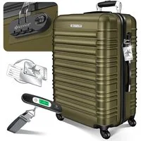 KESSER Hartschalen-Trolley Reisekoffer 84L Koffer Inkl. Kofferwaage + Gepäckanhänger, 4 Rollen, Rollkoffer ABS-Hartschale mit 4 Rollen, Zahlenschloss & Teleskopgriff