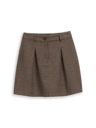 TOM TAILOR Denim - Minirock mit Bundfalten braun - Gr. - XS
