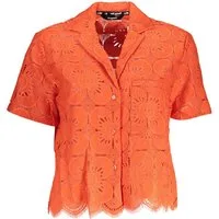 Desigual Blusenshirt Stylisches Damen Kurzarmhemd in Orange mit