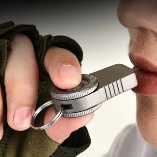 IPRee Titanium Alloy Outdoor Camping Rescue Whistle Dual Hole Camping Portable Keychain Multifunctional Decompression ED