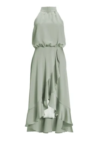 SWING - Cocktailkleid aus Satin mit Volant pistachio green - Gr. - 38