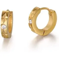 Firetti Paar Creolen Schmuck Geschenk Edelstahl Ohrschmuck Ohrringe Classic, mit Zirkonia (synth)