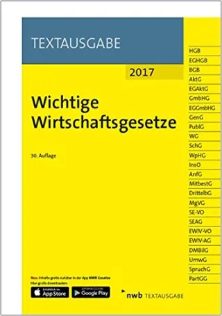 Wichtige Wirtschaftsgesetze (Textausgabe)