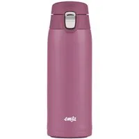 Emsa Thermobecher Travel Mug, Edelstahl, Kunststoff, 0,4L, leicht, Edelstahl, Klappverschluss, 100% dicht, 8h heiß/16h kalt