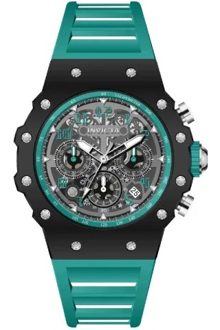 Invicta Racing 69664 Herrenuhr - Quarzwerk - Acryl mit silbernem Zifferblatt - 43 mm