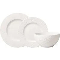 Villeroy & Boch Geschirr-Set Manufacture TellerSet (12-tlg), 4 Personen, Porzellan, Premium Porcelain, mikrow.- & spülm.sicher, Made in Germany