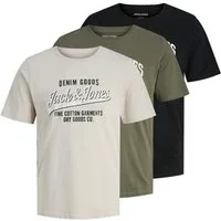 Jack & Jones Rundhalsshirt JJETHAN TEE SS CREW NECK 3PK MP NOOS (Packung, 3-tlg., 3er-Pack)
