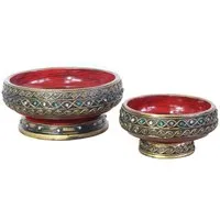 Oriental Galerie Dekotablett 2er Set Thailändische Schale Schalen Zuckerdosen 15 & 20 cm (1 St)