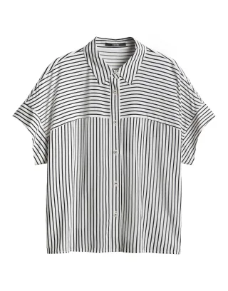 someday - Bluse - Zavina schwarz/weiß - Gr. - 36