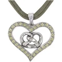 Moschen-Bayern Herzkette Trachtenkette Trachtenschmuck Herzkette Dirndlkette Breze, Halskette mit Swarovski-Kristall
