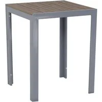 Gardissimo Gartentisch Alma quadratisch silber, 60 x 60 cm Balkontisch (Spar-Set, 1-St., 1 Esstisch), Holz-Look / Aluminium