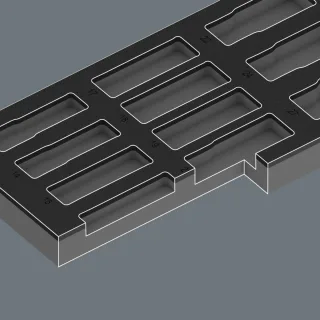 Wera 9725 Schaumstoffeinlage Zyklop C, 1/2", Impaktor Deep Steckschlüsseleinsatz Set 11-teilig - 05150115001
