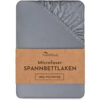 NatureMark Spannbettlaken Mikrofaser Spannbetttuch, Polyester, Gummizug: rundum, viele Größen und Farben Markenware, 200x220 cm, Mittelgrau