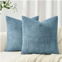 Topfinel Kissenbezug gestreiftes Muster,2er Set Kissenhülle Dekokissen Kissenbezug, Kordsamt 40x40 Sofakissen Couchkissen Zierkissenbezug Dekokissen