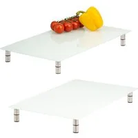 bremermann Schneide- und Abdeckplatte 2er Set aus Glas ca. 52 x 4 x 30 cm (B/H/T)