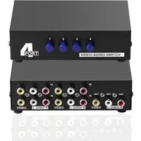 euroharry Audio / Video Matrix-Switch 4 Switch 4 in 1 heraus Audio Video Splitter für DVD STB Spielkonsolen