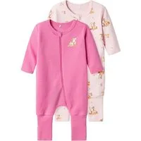 Name It Strampler Mädchen 2er Pack mit Zipper Ibis Rose 98 (Packung, 2-tlg., 2er-Pack)
