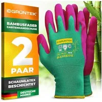 GRÜNTEK Gartenhandschuhe Natur aus Bambusfasern, Öko Garten- und Arbeitshandschuhe (4-St., Set) Schutzhandschuhe für Gartenbau, Angeln, Bauen, Restauration