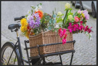 Fussmatte Blumenkorb Fahrrad 4559 | Größe: 60 cm x 45 cm