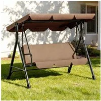 Huracan Hollywoodschaukel 3-Sitzer, Gartenschaukel mit Verstellbarem Sonnendach, 3-Sitzer, 193*110*152cm-Klassiker, UV-Schutz Wetterfest, Schaukelbank 220kg Belastbar