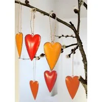 LB H&F Lilienburg Dekohänger 6er SET Herz Herzen Metall Hängedekoration Hängedeko zum Hängen (Frühling Herbst Winter DIY Weihnachten Love Liebe Valentinstag Taufe Liebe Muttertag), Geschenk, Mitbringsel Herbstdeko Frühlingsdeko Metallanhänger Landhau