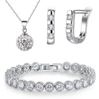 Kim Johanson Schmuckset Lina (Set, 3-tlg), mit Zirkonia, aus 925 Silber und Metall