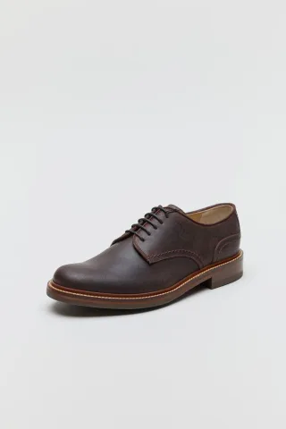 Chapman & Moore Klassische Derby-Landleder-Herrenschuhe Choco