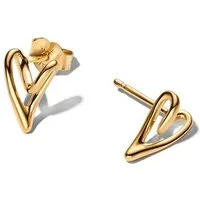 Pandora Paar Ohrstecker PANDORA Herzohrstecker für Damen, Essence, IP Gold