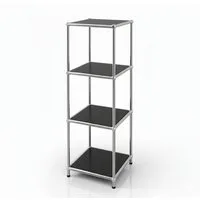 Floordirekt Standregal Concept Epure MK-005 Metallregal, B30 × T30 × H89 cm, diverse Farben, modular, Design Regal mit offenen Ablagen, verchromtes Metallgestell, zeitlos