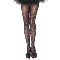 Leg Avenue Feinstrumpfhose Weinranken Netzstrumpfhose XXL Bezaubernde Strumpfhose in Übergröße mit floralem Muster