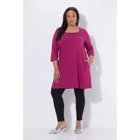 Ulla Popken Longshirt Longshirt A-Linie Carré-Ausschnitt 3/4-Arm