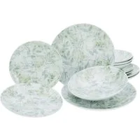 CreaTable Tafelservice Home Tropical (12-tlg), 4 Personen, Porzellan